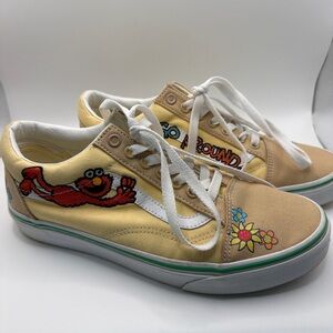 Vans Yellow and White Sesame Street Elmo Athletic Shoes